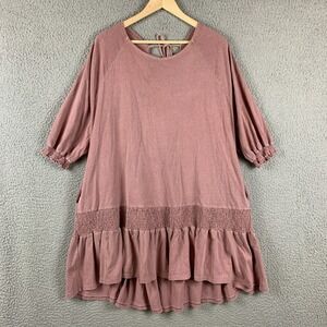 Free People Beach‎ Dress Small Swim Cover Up Oversized Slouchy Pink